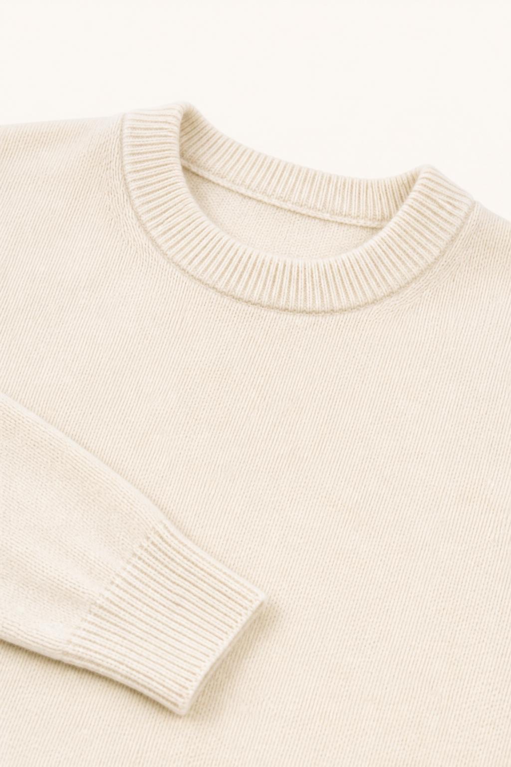 Cotton-Cashmere Crewneck detail view
