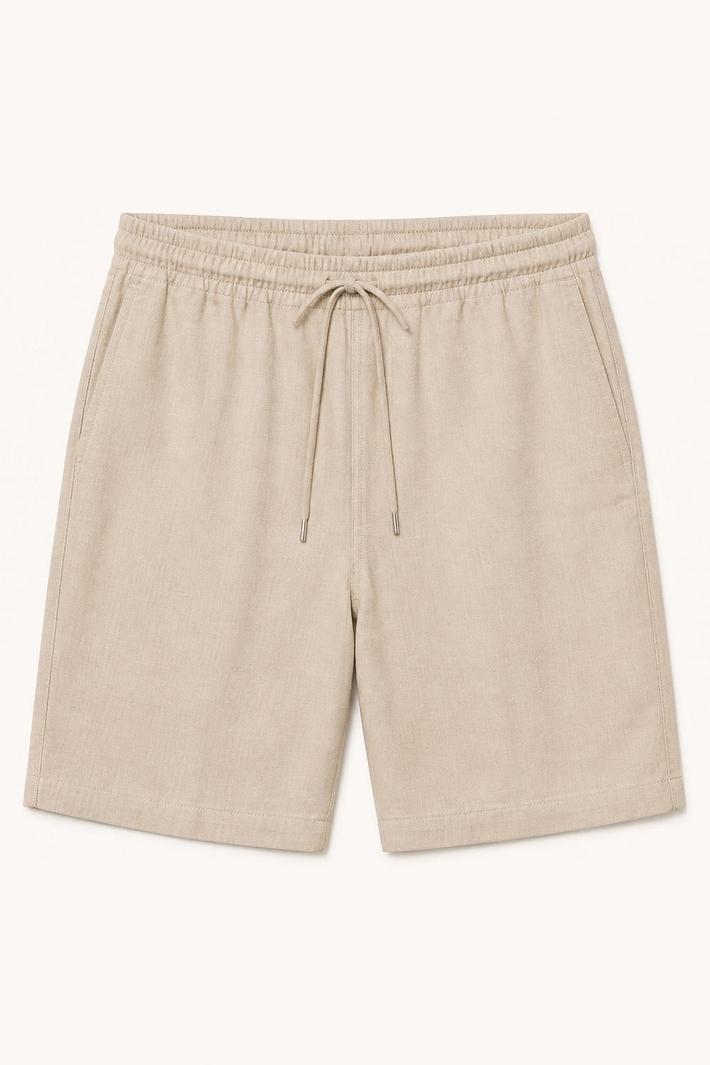 Drawstring Linen Shorts front view