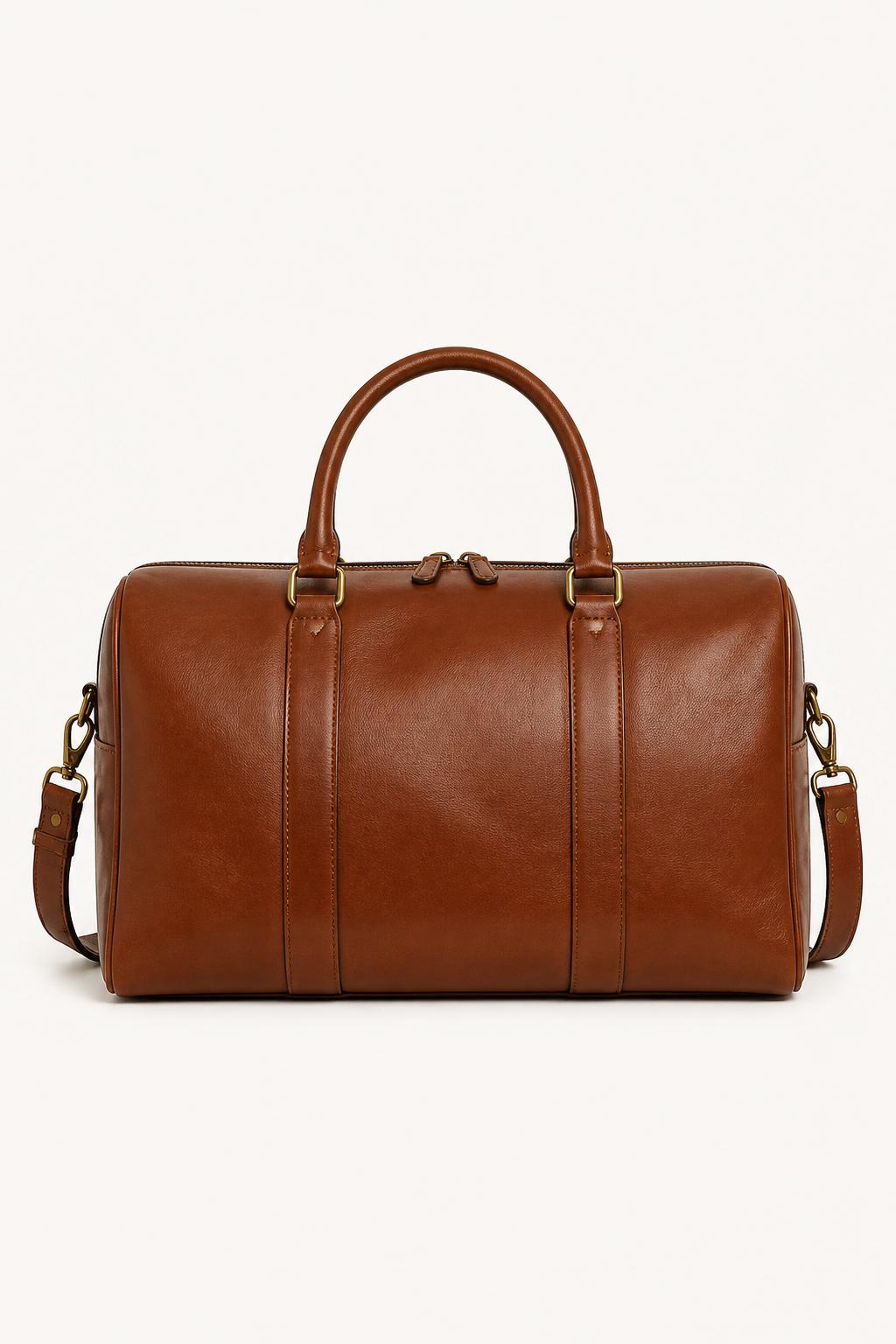 Italian Leather Holdall front view