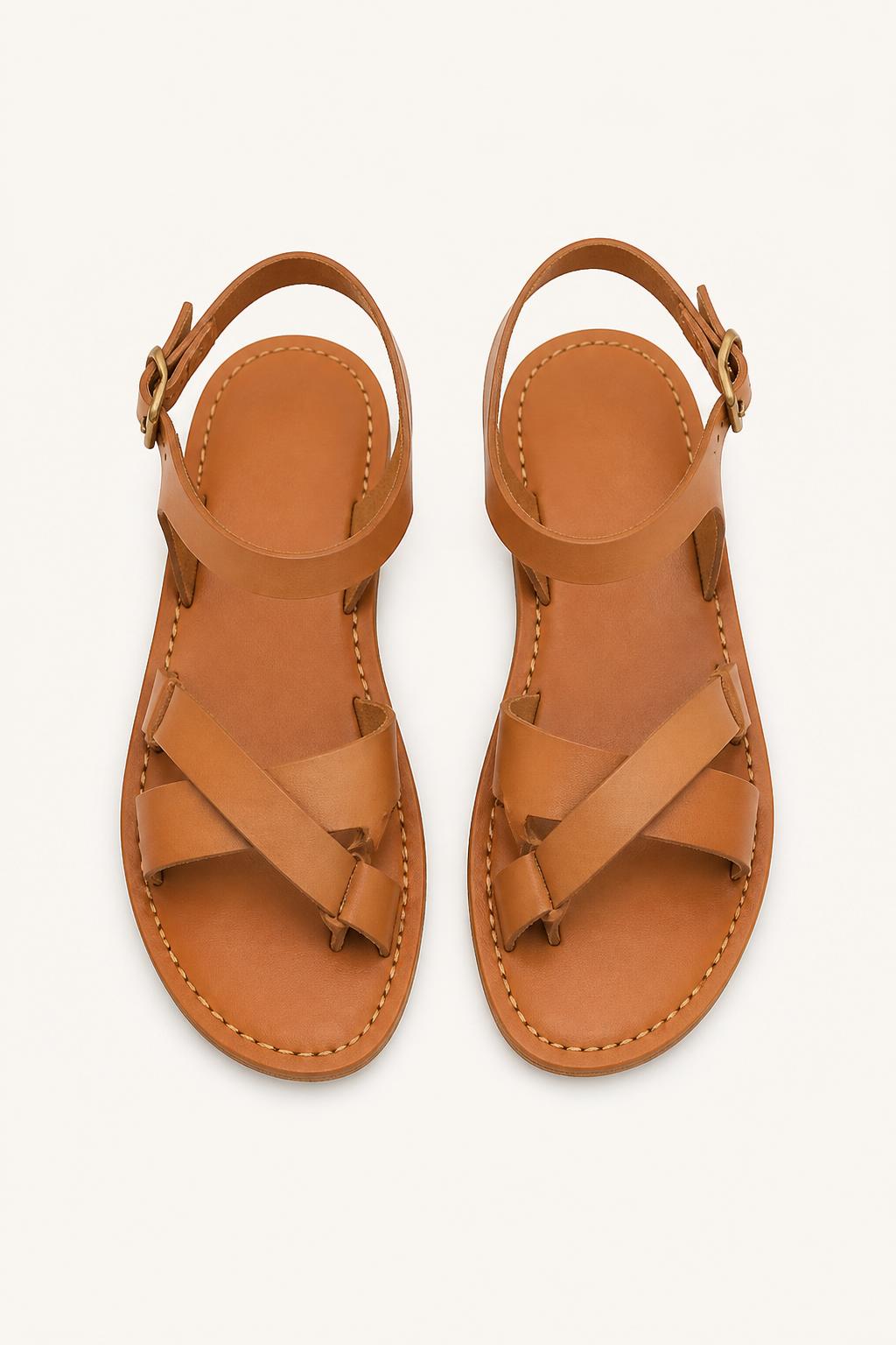Italian Leather Sandals front view