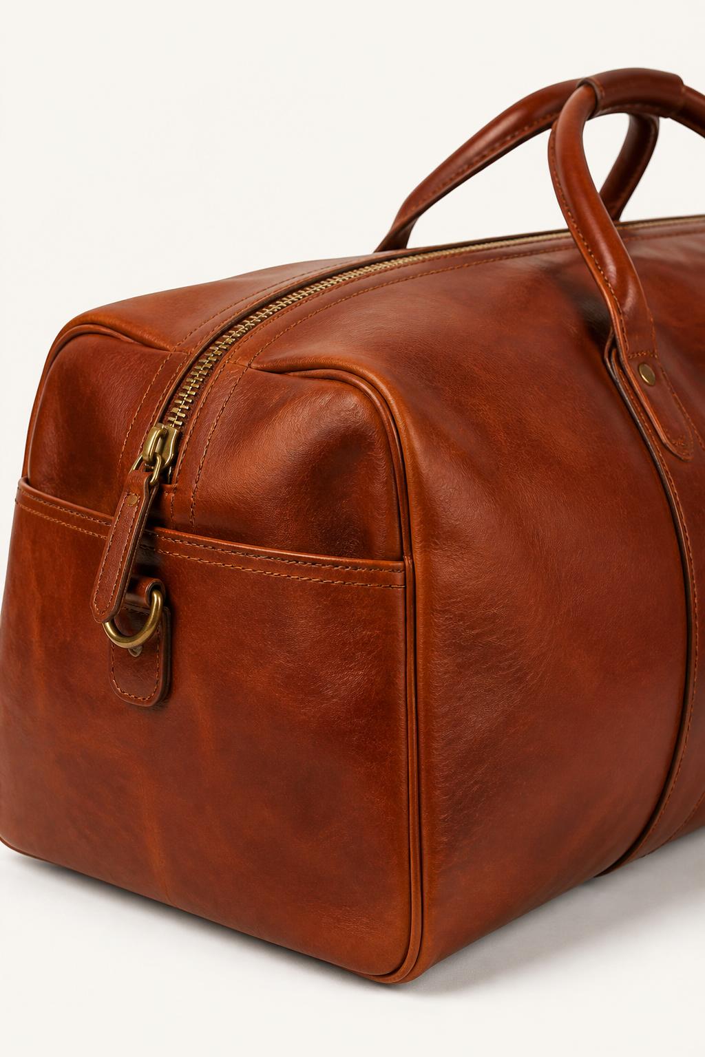 Leather Weekender Bag detail view