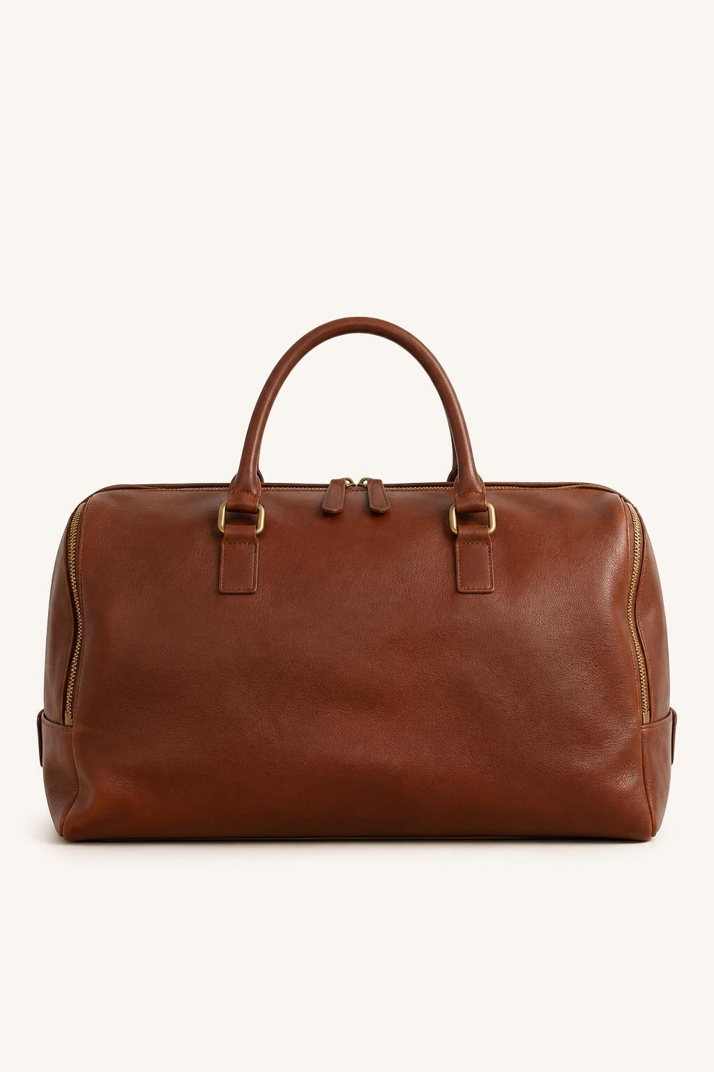 Leather Weekender Bag front view