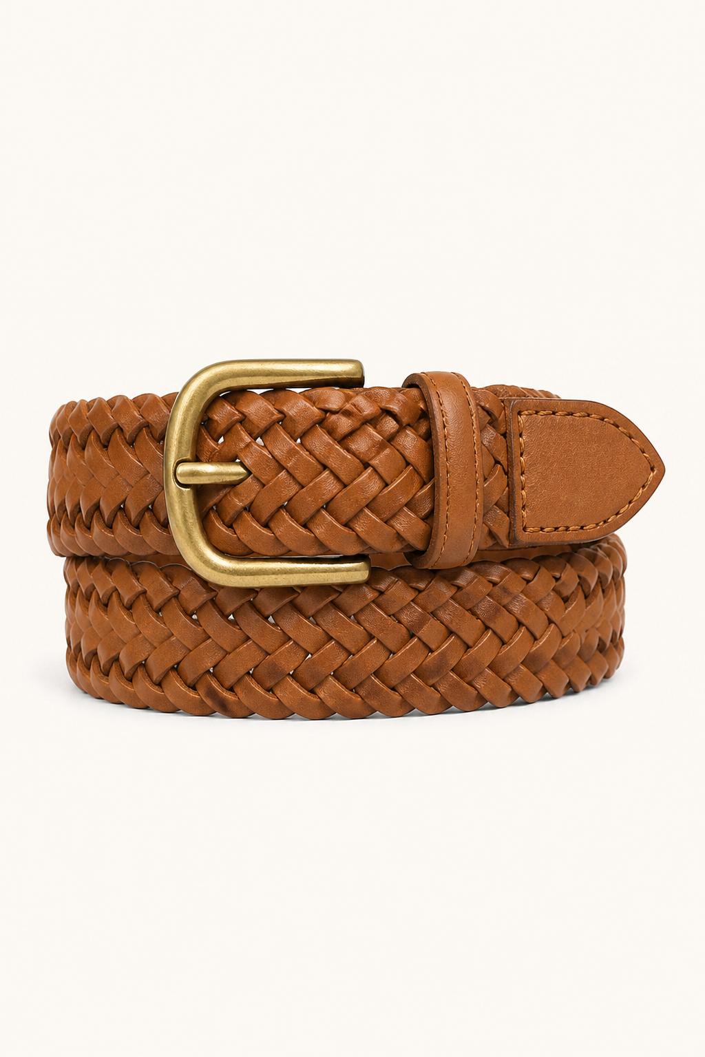 Leather Woven Belt detail view