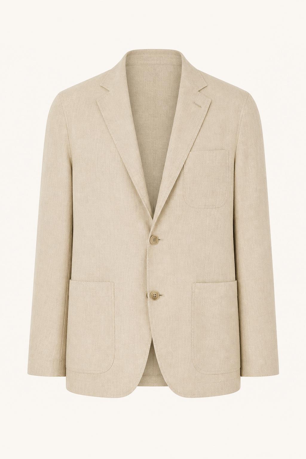 Linen Blazer — Unstructured front view