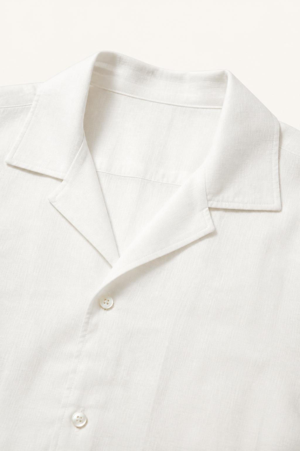 Linen Camp Collar Shirt detail view