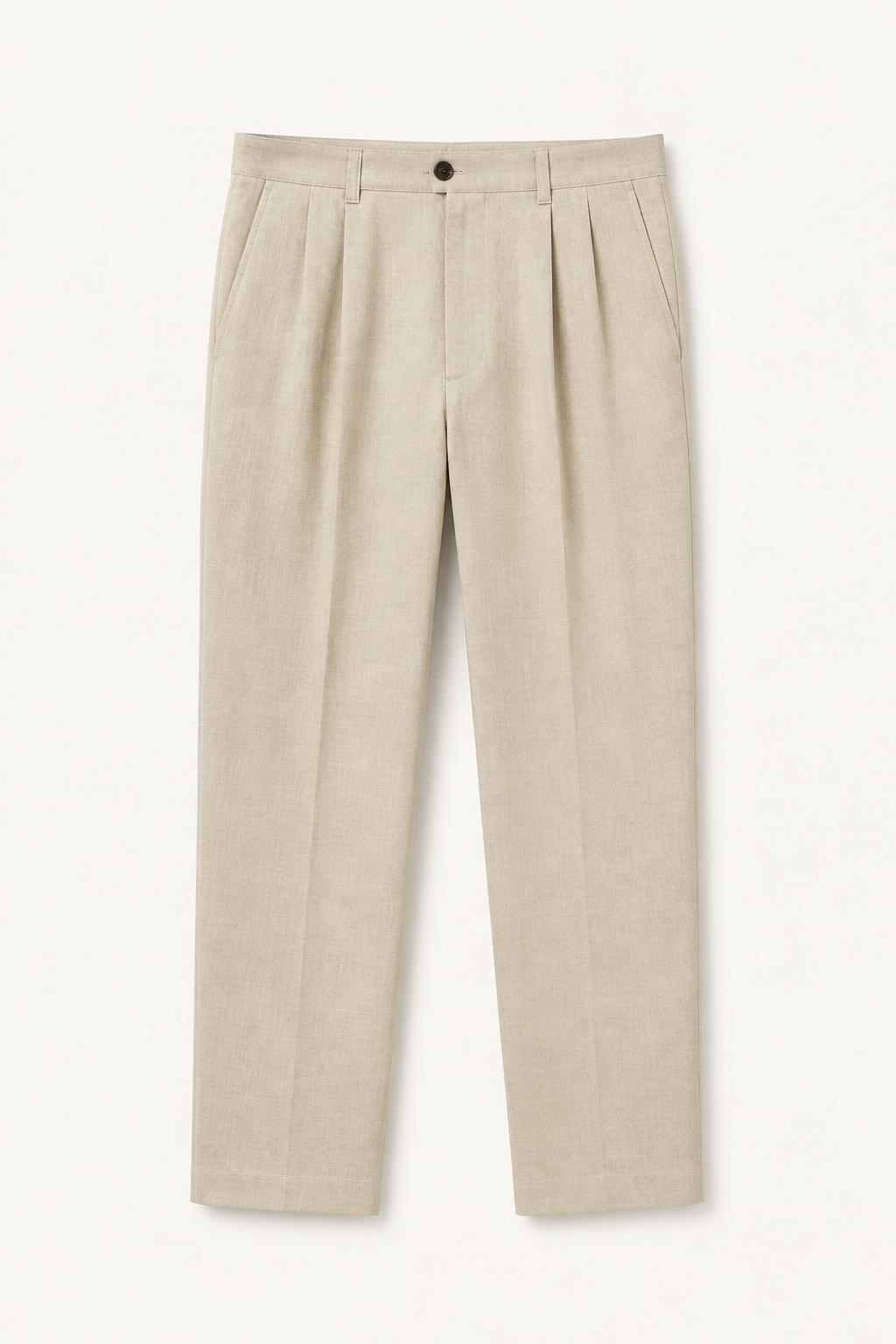 Tailored Linen Trousers front view