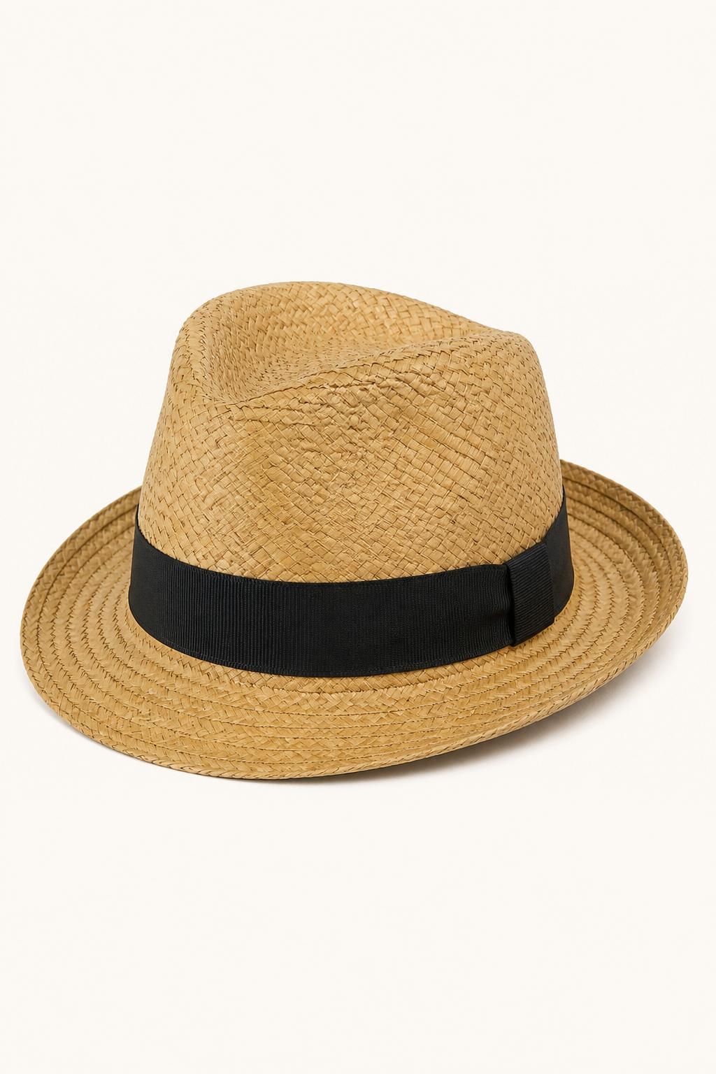 Woven Straw Fedora detail view