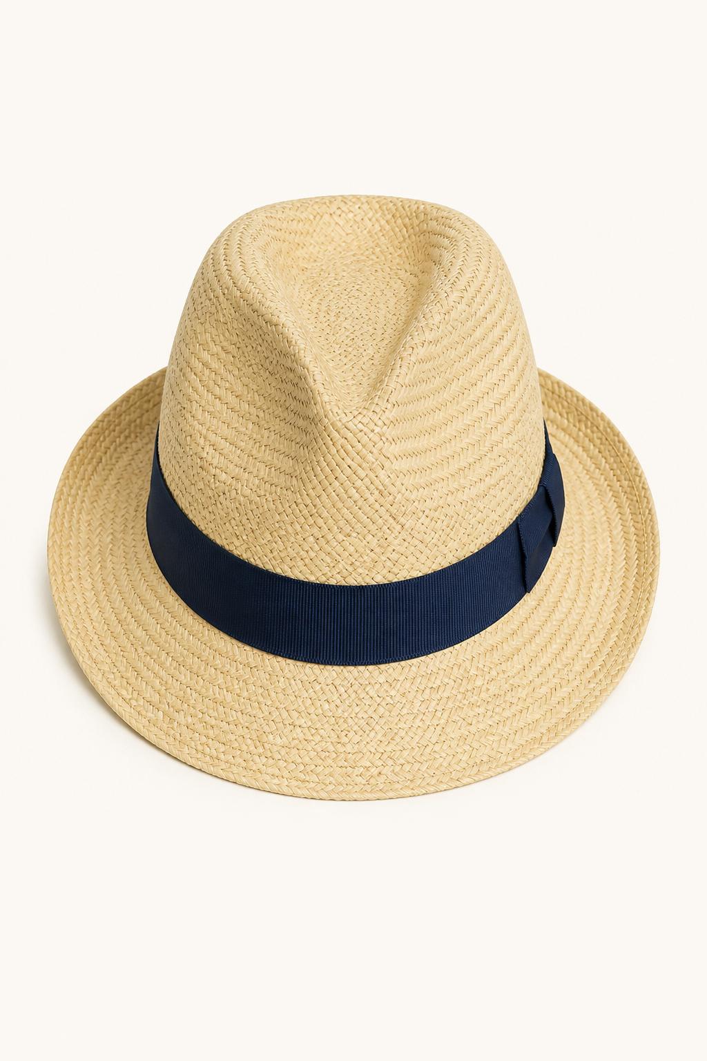 Woven Straw Fedora front view